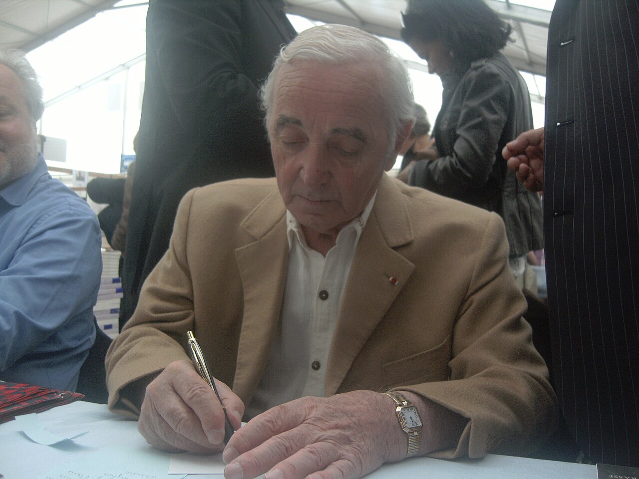 Aznavour at a book fair, 2010