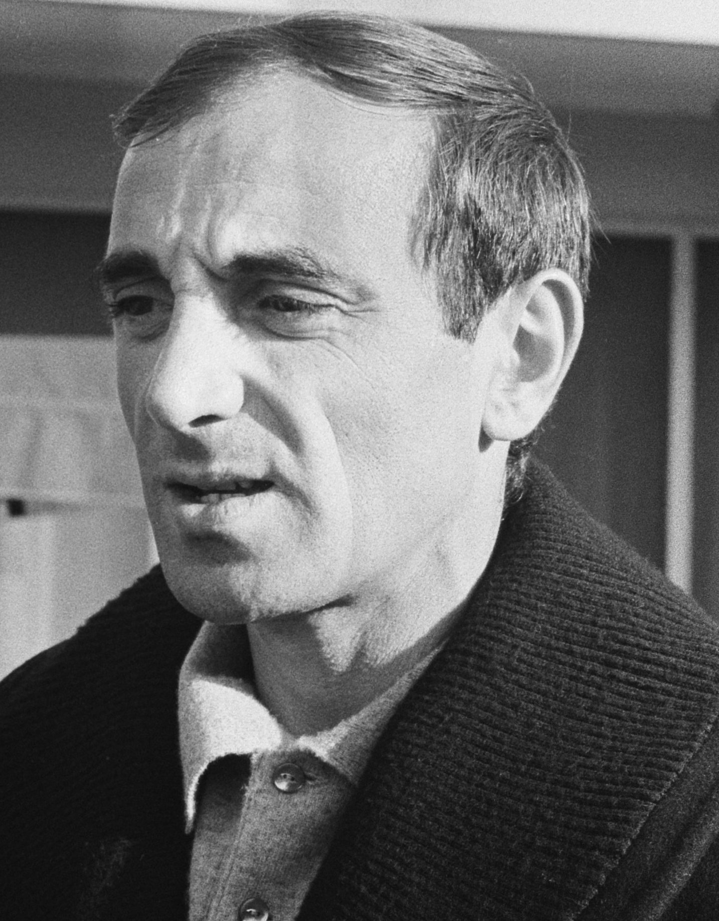 Close portrait of Charles Aznavour in his seventies, 1990s