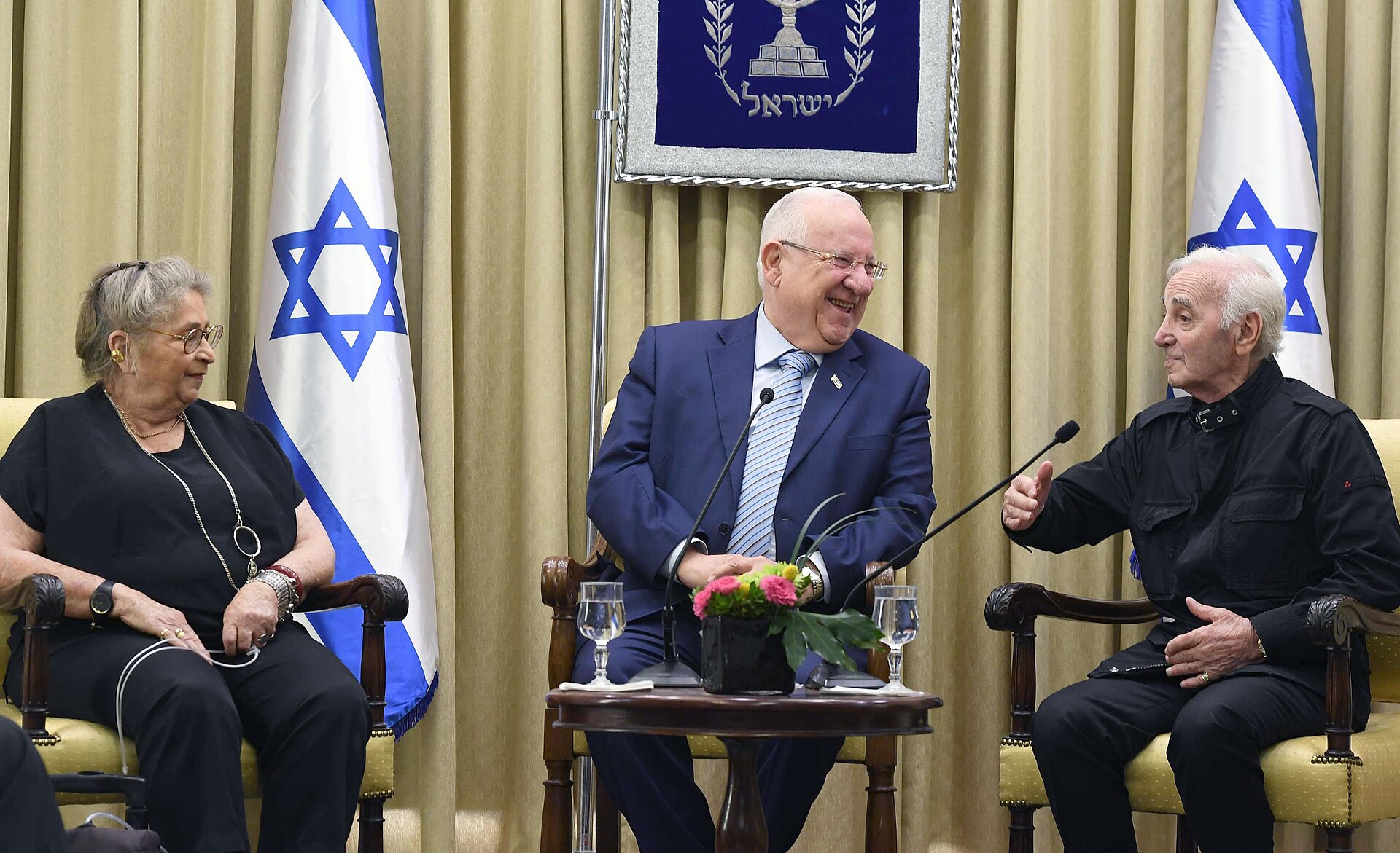Aznavour hosted by President Reuven Rivlin of Israel, October 2017